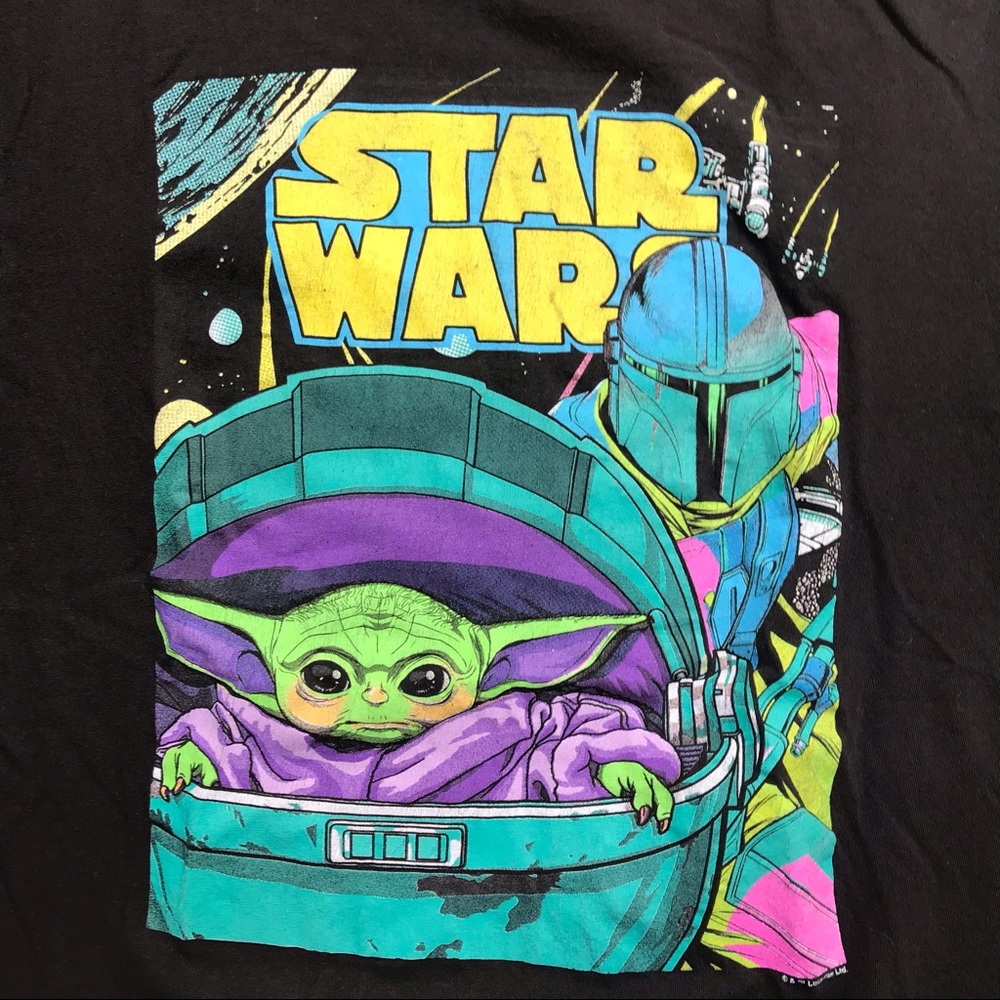 Delta Soft Black Star Wars Mandolorian Tee, EUC, L - Picture 4 of 11